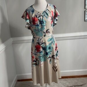Danny & Nicole Blue Floral Dress